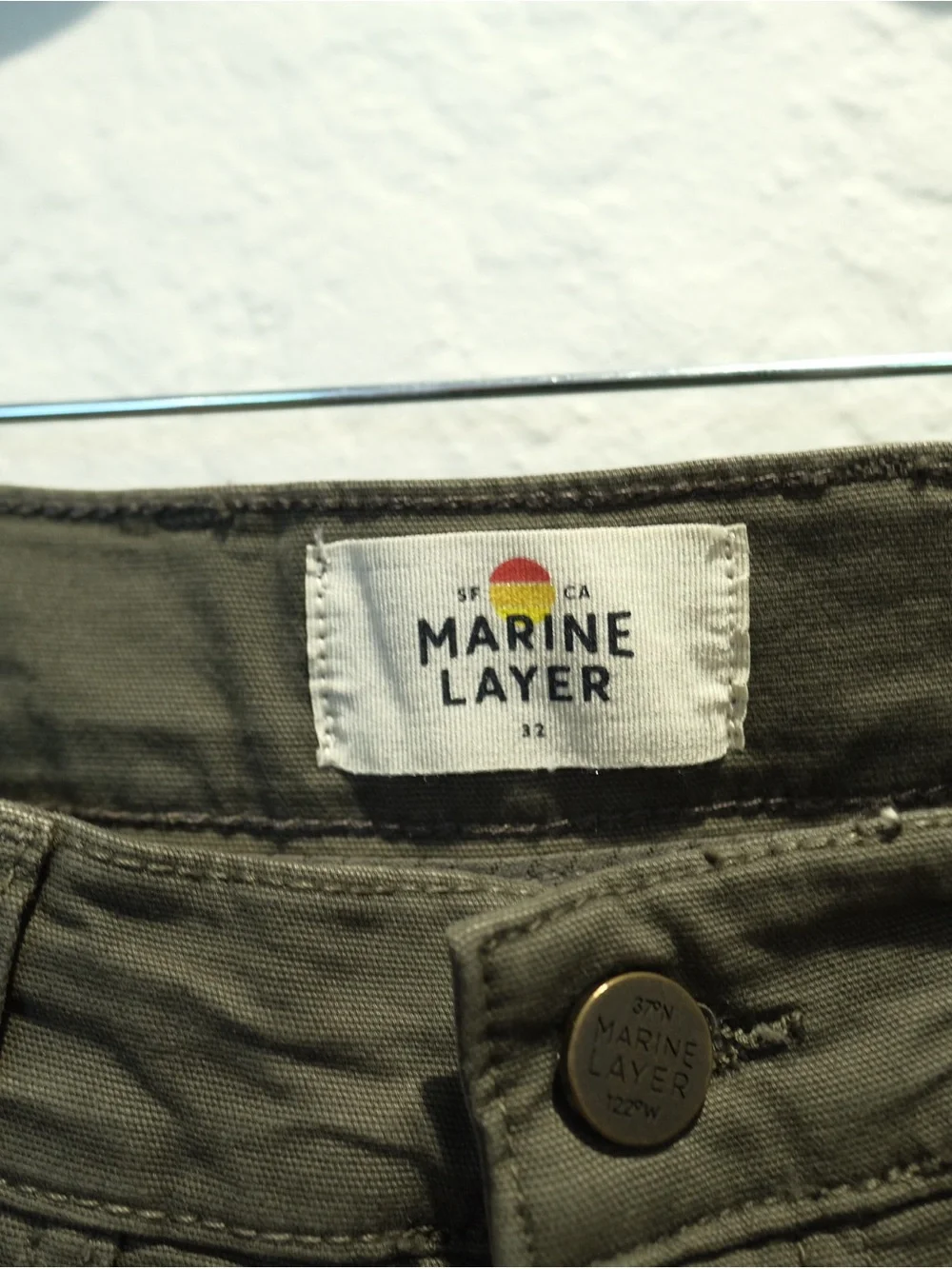 Marine Layer Breyer Relaxed Utility Pant Size 32 Green Multiple Pockets